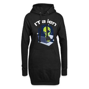 ITalien Alien Informatiker Hacker Coder - Hoodie-Kleid - Schwarz - Vorne