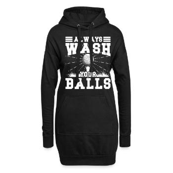always wash your Balls - Hoodie-Kleid - Schwarz - Vorne