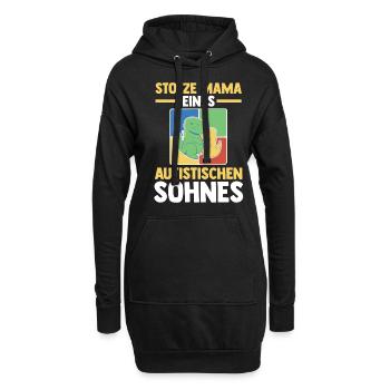 Mama Mutter Sohn Autismus Autist Autisten - Hoodie-Kleid - Schwarz - Vorne