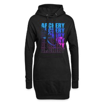 Bogensport Bogenschütze Bogenschießen Pfeil Bogen - Hoodie-Kleid - Schwarz - Vorne