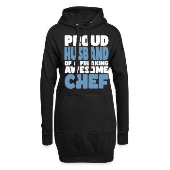 Fière épouse d’un sacré bon chef - Sweat-shirt à capuche long Femme - noir - Devant