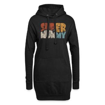 Super Mummy pour la meilleure maman dans le style BD - Sweat-shirt à capuche long Femme - noir - Devant