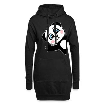 Panda Pandabär Geschenk Damen Herren Kinder - Hoodie-Kleid - Schwarz - Vorne
