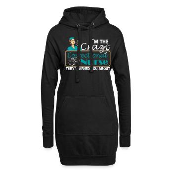 « Je suis l’infirmière de prison folle » - Sweat-shirt à capuche long Femme - noir - Devant