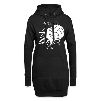 Beach Volleyball Volleyballspieler - Hoodie-Kleid - Schwarz - Vorne