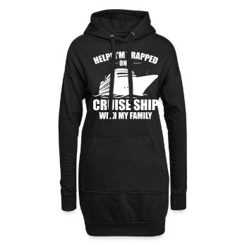 Croisière amusante Vacances en famille - Sweat-shirt à capuche long Femme - noir - Devant