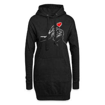 Weasel Love Ferret High Five - Sweat-shirt à capuche long Femme - noir - Devant