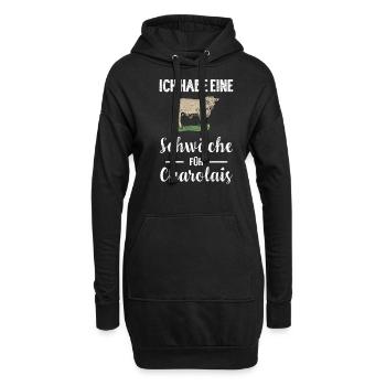 Charolais Rind I Frankreich Rinderzucht für - Hoodie-Kleid - Schwarz - Vorne