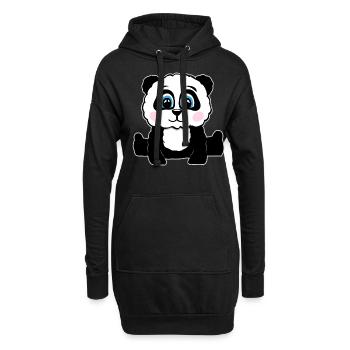 Panda Pandabär Geschenk Damen Herren Kinder - Hoodie-Kleid - Schwarz - Vorne
