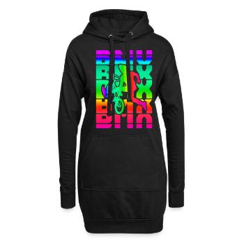 vintage Bike Outfit, Fahrrad Urban Freestyle BMX - Hoodie-Kleid - Schwarz - Vorne