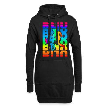 vintage Bike Outfit, Fahrrad Urban Freestyle BMX - Hoodie-Kleid - Schwarz - Vorne