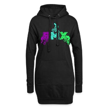 vintage Bike Outfit, Fahrrad Urban Freestyle BMX - Hoodie-Kleid - Schwarz - Vorne