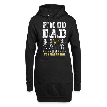 Fier père d’un guerrier T21 - Sweat-shirt à capuche long Femme - noir - Devant
