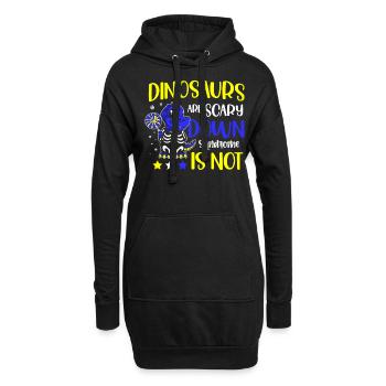 Les dinosaures sont effrayants, syndrome de Down - Sweat-shirt à capuche long Femme - noir - Devant