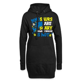 Les dinosaures sont effrayants Le syndrome de Down est - Sweat-shirt à capuche long Femme - noir - Devant