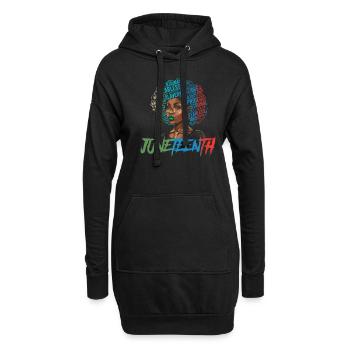 Juneteenth BLM Black Pride Woman Stark Black - Sweat-shirt à capuche long Femme - noir - Devant