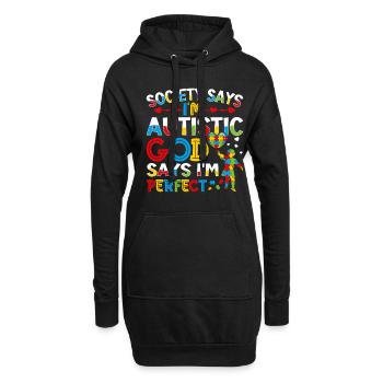 I'm autistic Boys Girls - Hoodie-Kleid - Schwarz - Vorne