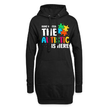 The autistic is here - Hoodie-Kleid - Schwarz - Vorne