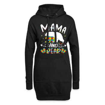 Maman et l’autisme - Sweat-shirt à capuche long Femme - noir - Devant