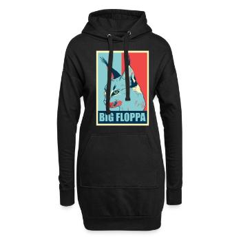 Big Floppa Karakal Katze Meme Retro - Hoodie-Kleid - Schwarz - Vorne