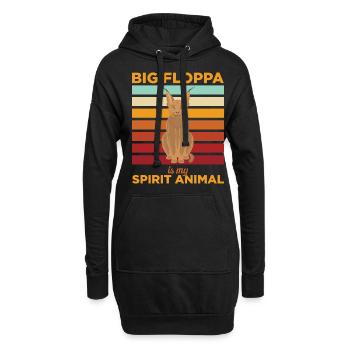 Big Floppa Caracal Cat Meme - Sweat-shirt à capuche long Femme - noir - Devant