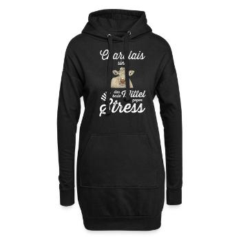 Charolais Rind I Frankreich Rinderzucht für - Hoodie-Kleid - Schwarz - Vorne