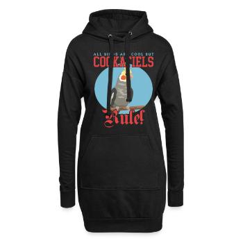 Nymphensittiche Vogel | Vogelbesitzer Geschenk - Hoodie-Kleid - Schwarz - Vorne