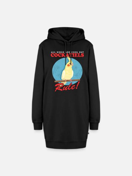 Cockatiels Bird Owner Bird Gift - Sweat-shirt à capuche long Femme - noir