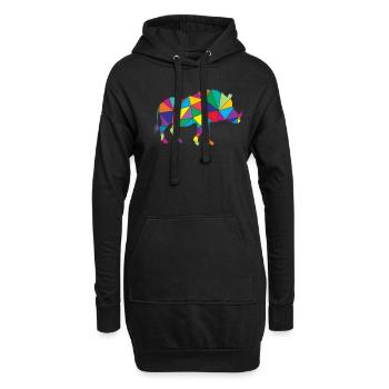 Sanglier polygonal de phacochère - Sweat-shirt à capuche long Femme - noir - Devant