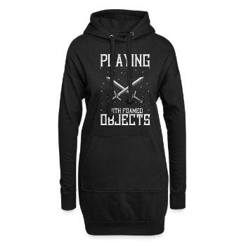 Schwertkampf für Live-Action-Rollenspiele und Larp - Hoodie-Kleid - Schwarz - Vorne