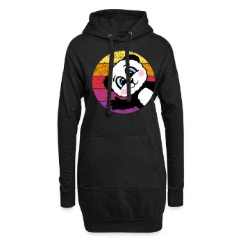 Panda Rétro Panda Ours Cadeau Femmes Hommes Enfants - Sweat-shirt à capuche long Femme - noir - Devant