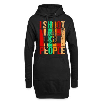 Photographie Photo Photographe Photographes! Photographes - Sweat-shirt à capuche long Femme - noir - Devant