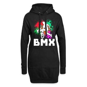 vintage Bike Outfit, Fahrrad Urban Freestyle BMX - Hoodie-Kleid - Schwarz - Vorne