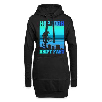 vintage Bike Outfit, Fahrrad Urban Freestyle BMX - Hoodie-Kleid - Schwarz - Vorne