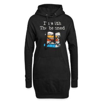 Ich Bin Mit Dem Verbotenen Bücherwurm - Hoodie-Kleid - Schwarz - Vorne