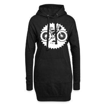 Fatbike Kettenrad Ritzel Fat Bike - Hoodie-Kleid - Schwarz - Vorne