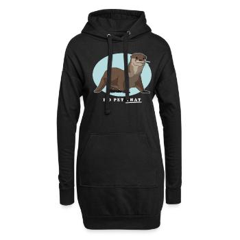 Loutre Loutre Cadeau Loutre de mer - Sweat-shirt à capuche long Femme - noir - Devant