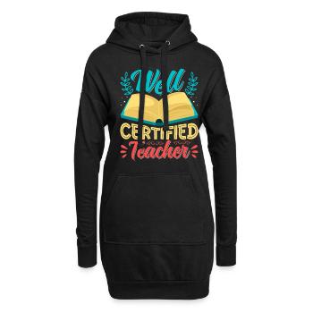 Well Teacher Design Hommes Femmes - Sweat-shirt à capuche long Femme - noir - Devant