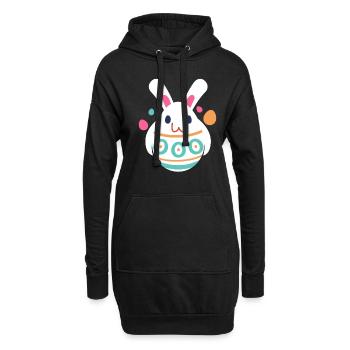 Lapin de Pâques Lapin de vacances - Sweat-shirt à capuche long Femme - noir - Devant