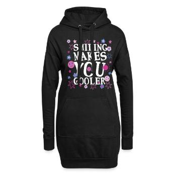 Smiling Makes You Cooler 3 - Hoodie Dress - black - Front