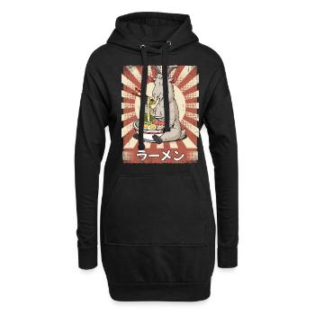 Ramen Ziege Nudelsuppe Ramen - Hoodie-Kleid - Schwarz - Vorne