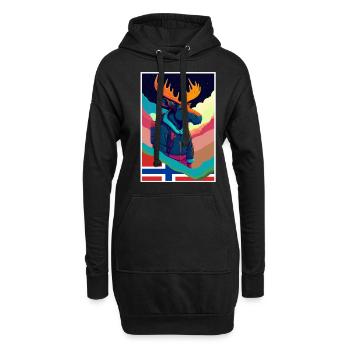 Orignal, Randonnée, Scandinavie Vacances de voyage Norvège - Sweat-shirt à capuche long Femme - noir - Devant