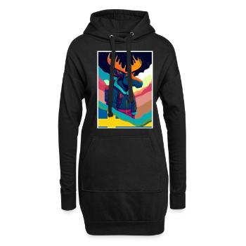 Orignal, Randonnée, Scandinavie Vacances de voyage Suède - Sweat-shirt à capuche long Femme - noir - Devant