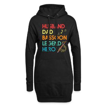 Fagott Blasinstrument Design für Fagottist - Hoodie-Kleid - Schwarz - Vorne