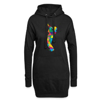 Low Poly Polygon Trompete - Hoodie-Kleid - Schwarz - Vorne