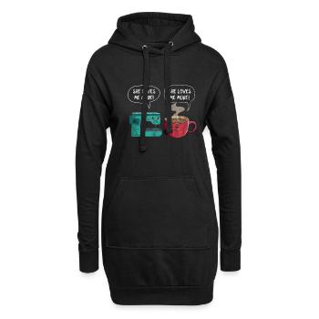 Coudre du café - Sweat-shirt à capuche long Femme - noir - Devant