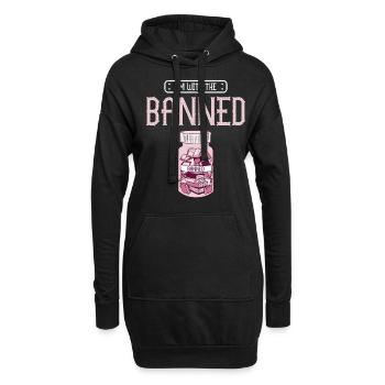 Ich Bin Mit Dem Verbotenen Bücherwurm - Hoodie-Kleid - Schwarz - Vorne
