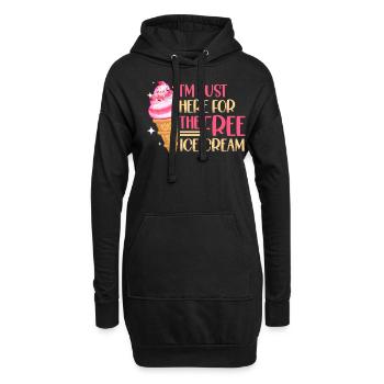 Ich Bin Nur Hier Für Den Kostenlosen - Hoodie-Kleid - Schwarz - Vorne