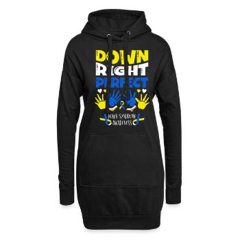 Down Right Perfect Down-syndrom-bewusstsein - Hoodie-Kleid - Schwarz - Vorne