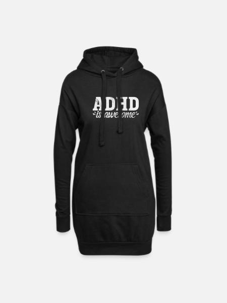 ADHS - Hoodie-Kleid - Schwarz
